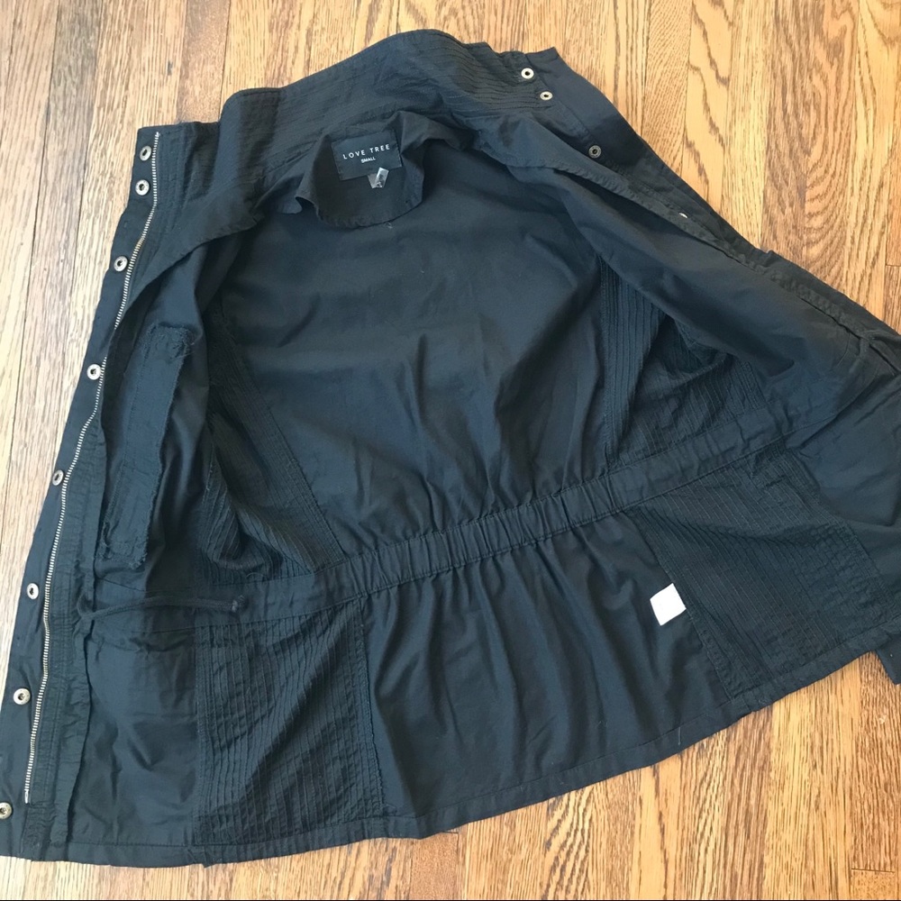 Love Tree Black Utility Jacket Lightweight Small - Picture 4 of 9